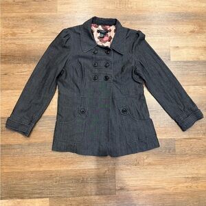 Sandro Charcoal Double-Breasted Women's Blazer size large.
